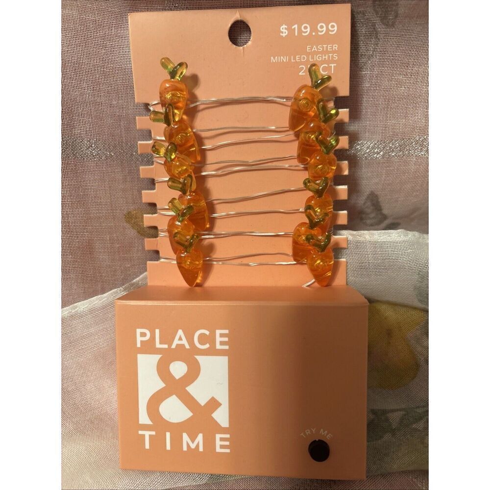 New Place & Time Easter Lights‎ Carrots 25 LED Lights